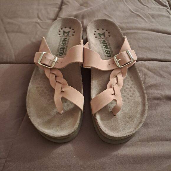 Mephisto Sandals Women's 37 7 Helen Braided Twist Gladiator Leather Comfort - Picture 4 of 10